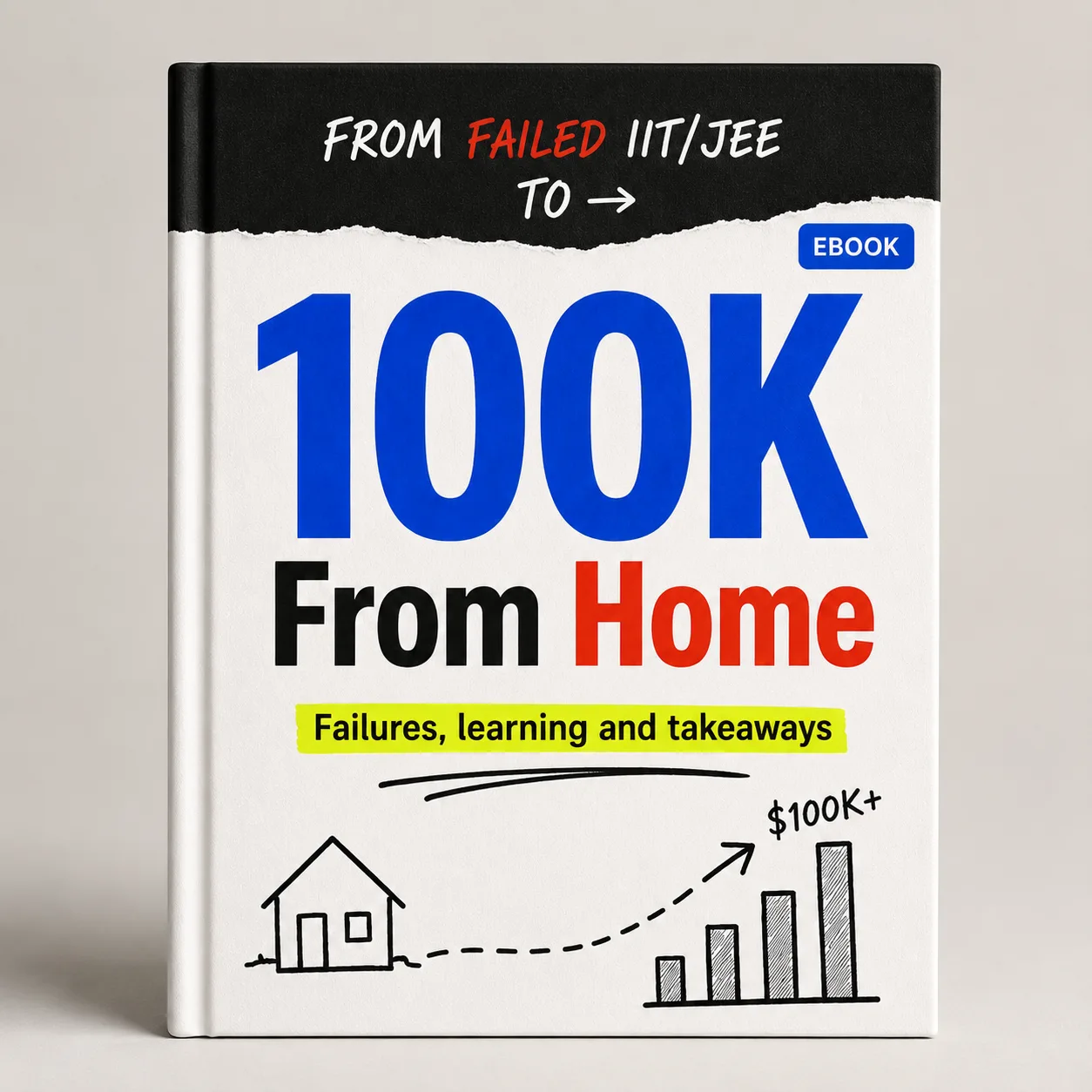 Front cover mockup for IIT Failure to $100K in 1 Year.